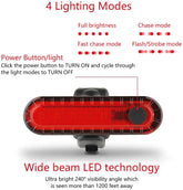 Rear Bike Tail Light USB Rechargeable Ultra Bright Taillights Fit On Bicycle Easy to Install for Cycling Safety Bicycle Light